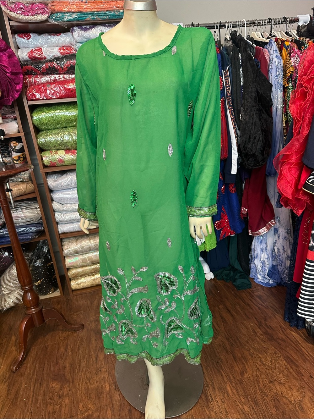 India Green Embellished Women's short Dress